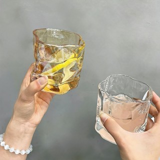 Cốc thủy tinh decor uống nước sáng tạo cốc xoắn, ly thuỷ tinh uống whisky cao cấp  SUNND