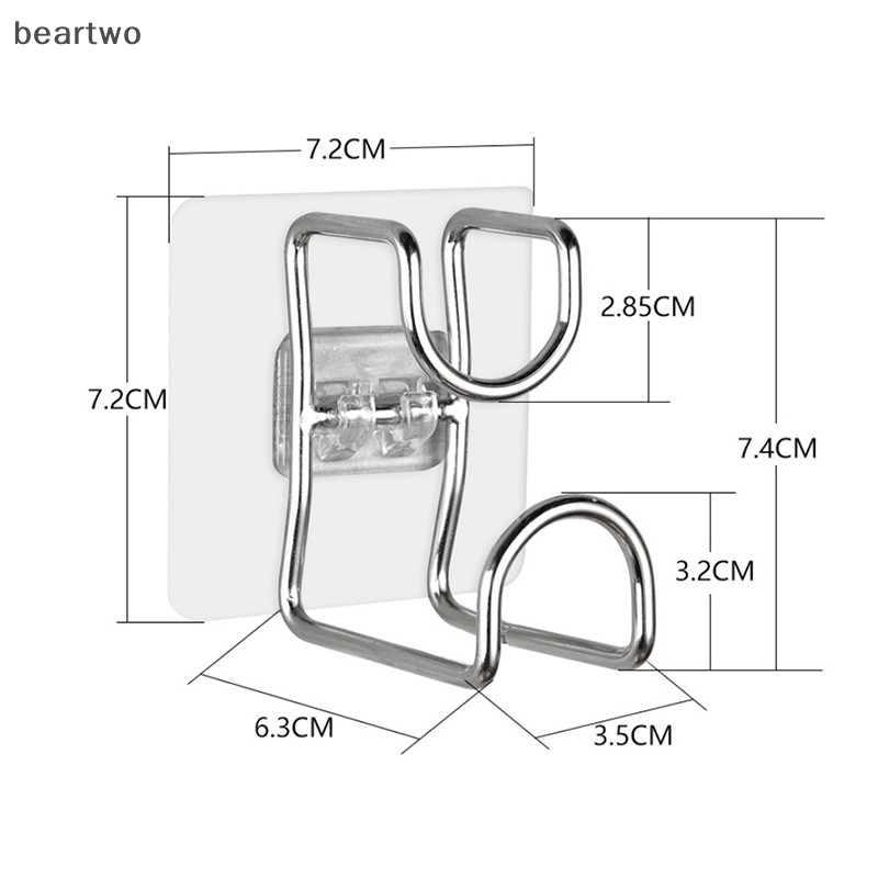 < Beartwo > Móc đục lỗ Phòng tắm Nhà bếp Traceless Bồn rửa Móc lưu trữ Tiết kiệm không gian Treo tường Móc đẹp
