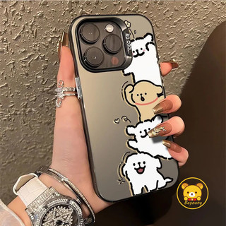 Ốp Điện Thoại Line Dog Cho OPPO Find X7 X6 X5 Pro A17 A17K A16K A16E A95 4G A83 A71 A39 A37 F11 Pro F1S F7 F5 Neo 9 A12 A7 A5S A36 A76 A96 4G Chó Con Dễ Thương Màu Trắng Nâu Mềm Mại Vỏ bọc