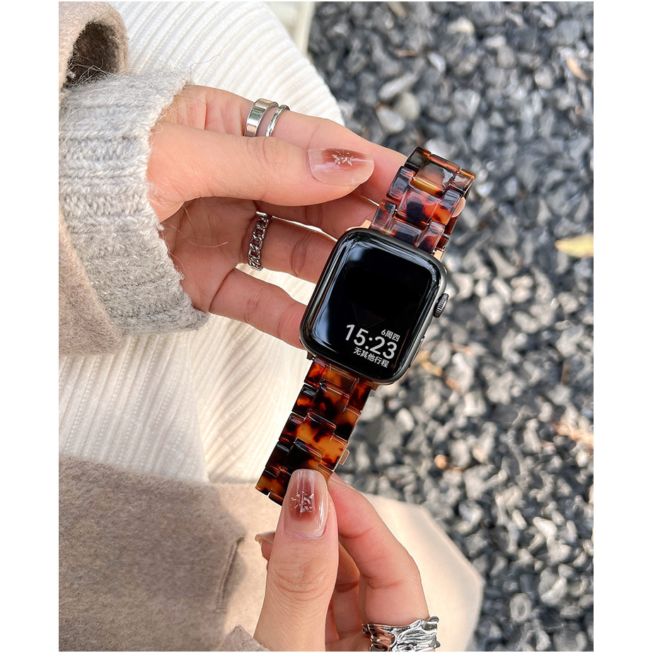 Dây đeo nhựa thời trang cho đồng hồ đeo tay chữ A 45mm 38mm 40mm 41mm 42mm 44mm Ultra 49mm Vòng đeo tay nữ cho iWatch Series 9 8 7 6 5 4 3 SE Phụ kiện dây đeo Correa