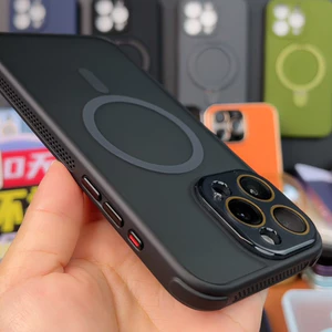 Bảo vệ ống kính 3D Matte Tản nhiệt từ tính Vỏ điện thoại cho iPhone 16 Promax 16 15 14 13 12 Pro Max 16 Plus Vỏ chống sốc và chống rơi