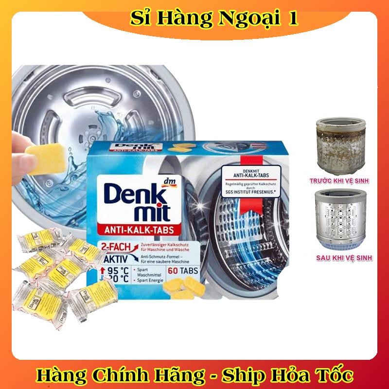 [Cả hộp] Viên tẩy lồng máy giặt Denkmit Hộp 60 viên loại bỏ mùi hôi cặn bẩn lâu ngày