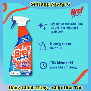 [Mẫu mới nhất] Chai xịt vệ sinh TẨY CẶN CANXI INOX, vòi sen, vách kính Bref Power 750ml của Đức