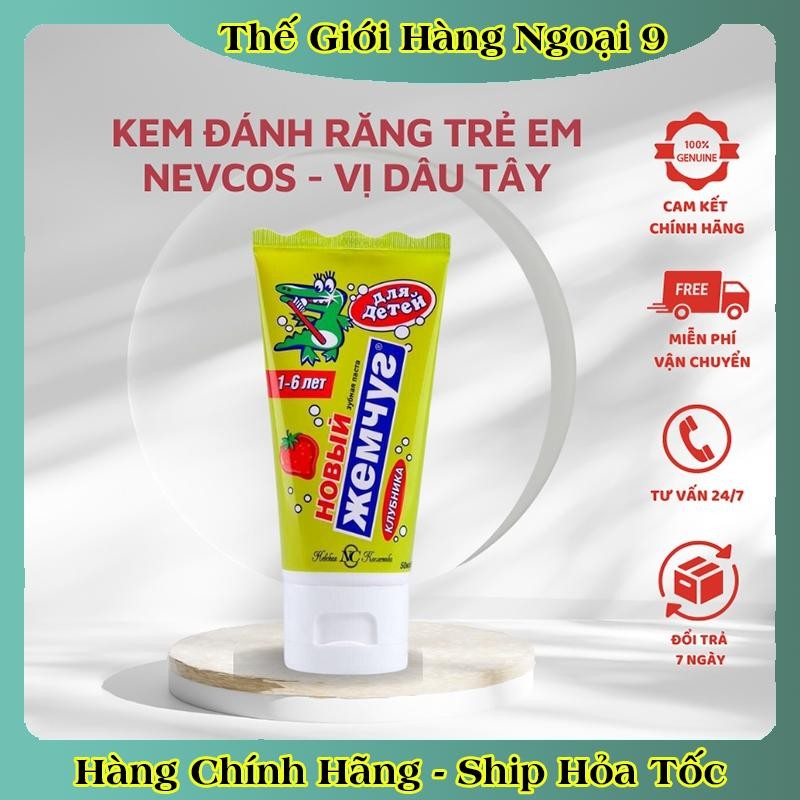 [DATE MỚI] Kem đánh răng trẻ em Nga 1-6 tuổi Nevcos/New Pearl tuýp 50ml