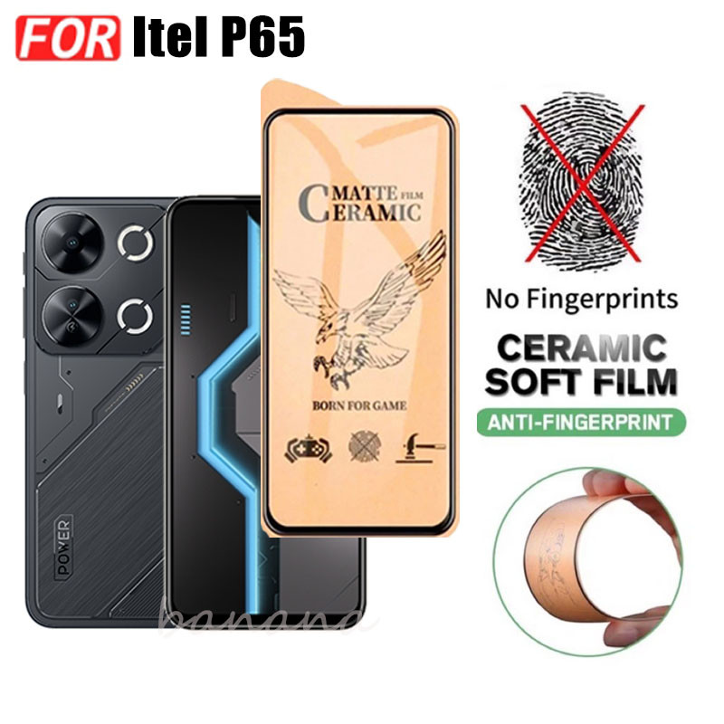 Kính cường lực gốm 3 TRONG 1 Itel P65 cho P 65 A50 A70 Ống kính máy ảnh Kính bảo vệ màn hình và phim mặt sau