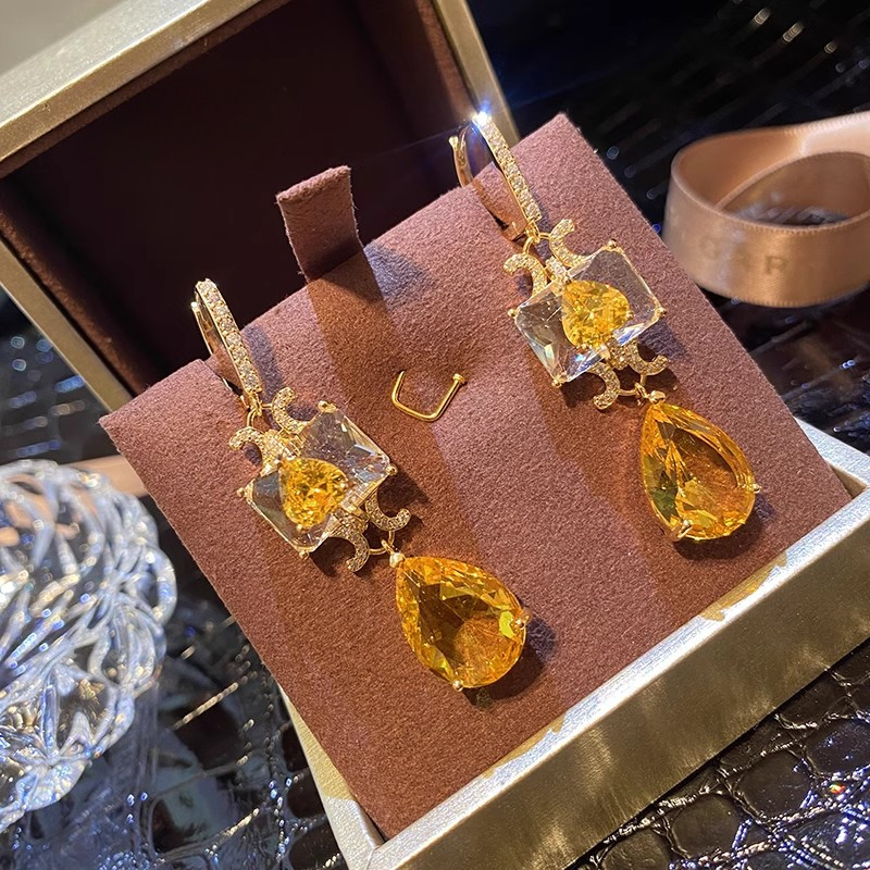 S925 Bạc Kim Ánh Sáng Sang Trọng Hình Thả Zircon Kim Cương Bông Tai Dài Sang Trọng Sang Trọng Sang Trọng Sang Trọng Sang Trọng Bông Tai Bán Buôn