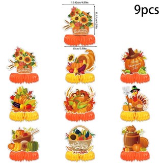 SQ2 Ngày Lễ Tạ Ơn Chủ Đề Biểu Ngữ Kéo Cờ Xoắn Ốc Quyến Rũ Tiệc Bàn Tổ Ong Trang Trí Bộ Trang Trí Vật Dụng QS2