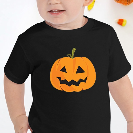 Halloween Pumpkin Children's T-shirt Fashion Girl Black Boy Halloween Party Costume