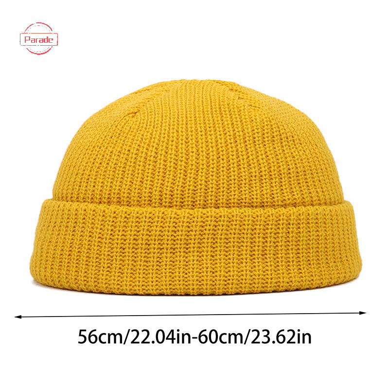 Diễu Hành Mùa Đông Ấm Áp Unisex Len Beanies Mũ Người Cá Mũ Dành Cho Nam Ngắn Đan Đồng Hồ Còng Trawler Mũ Hip Hop Bonnet VN