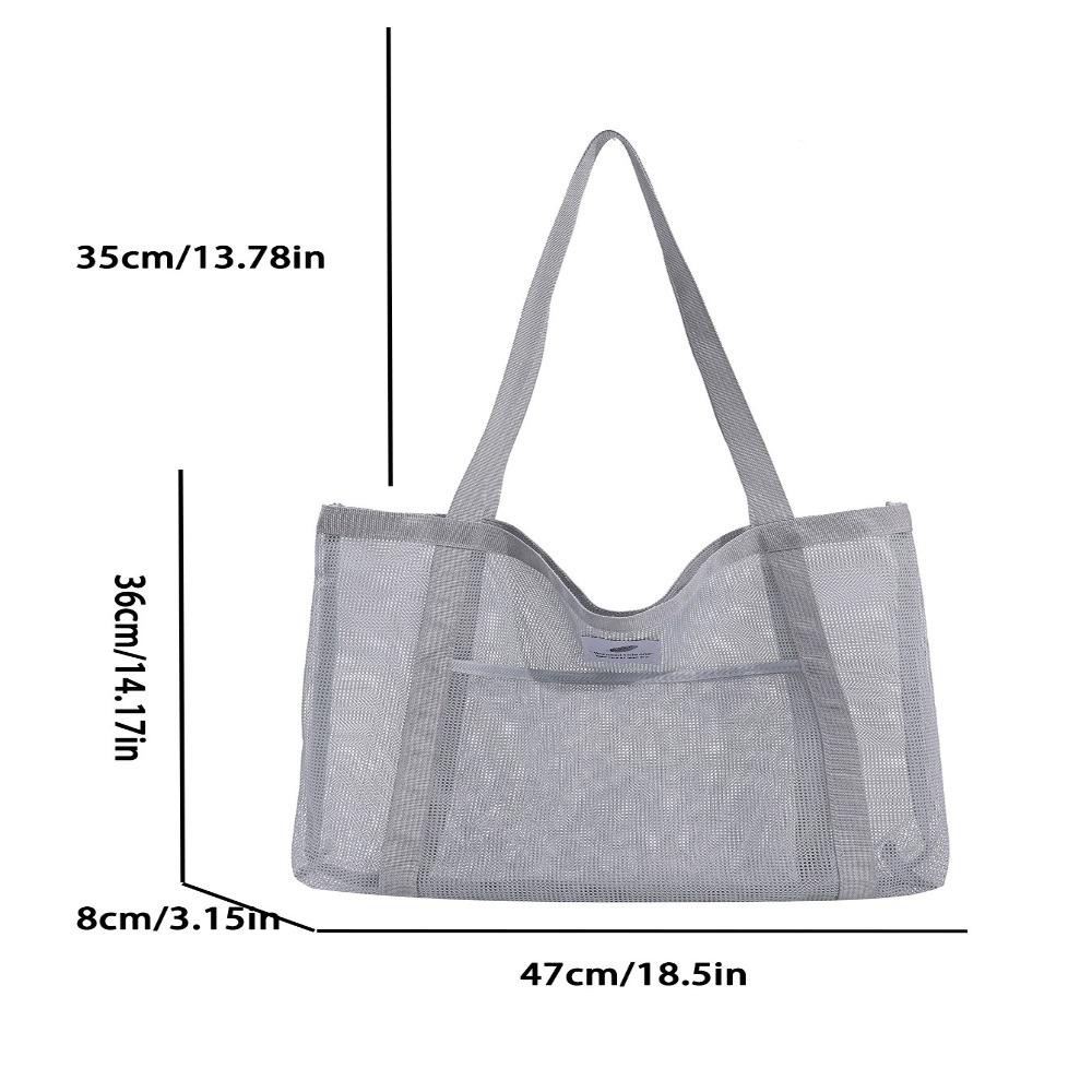 Túi đeo vai lưới HOBBYIN, Túi đi biển du lịch khô nhanh lưới, Túi xách Tote mua sắm trong suốt thông thường bền bỉ dành cho nữ