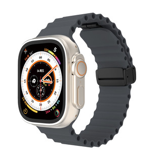 Dây Đeo Đại Dương Gấp Khóa Từ Tính Dây Silicon Cho Apple Watch iwatch Ultra 2 49mm 45mm 44mm 42mm Series 9 8 7 SE 6 5 4