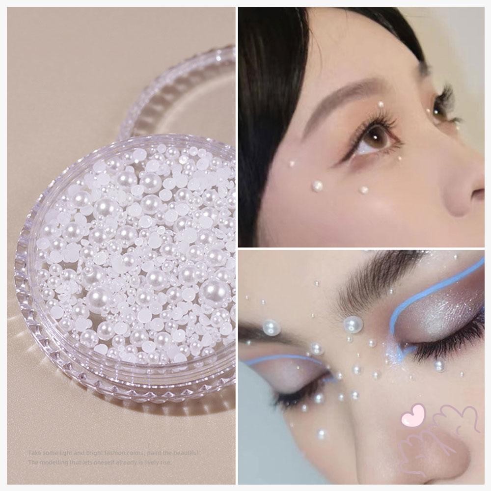 IOIIK --Trang sức mặt Hình xăm Nhãn dán cơ thể Kim cương giả tự dính Ngọc trai trắng 3D phát sáng