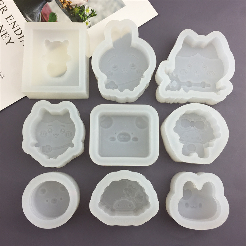 Thỏ Mèo Lợn Bánh Hình Bánh Mì Nướng Mô Hình Khuôn Silicon Mochi Đồ Chơi Khuôn Fondant Hương Liệu Thạch Cao Khuôn Bánh Sô Cô La Khuôn Làm Bánh DIY Khuôn Nướng Khuôn