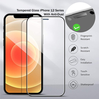 Kính cường lực chống bụi 16 Pro MAX HD mới cho iPhone 16 15 14 Pro MAX Plus 12mini 13 12 11 Pro MAX XR X XS MAX với màng bảo vệ màn hình chống bụi