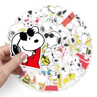 Bộ 50 Hoạt Hình Snoopy Miếng Dán Graffiti Cốc Nước Hành Lý Laptop Kid DIY Miếng Dán Chống Thấm Nước