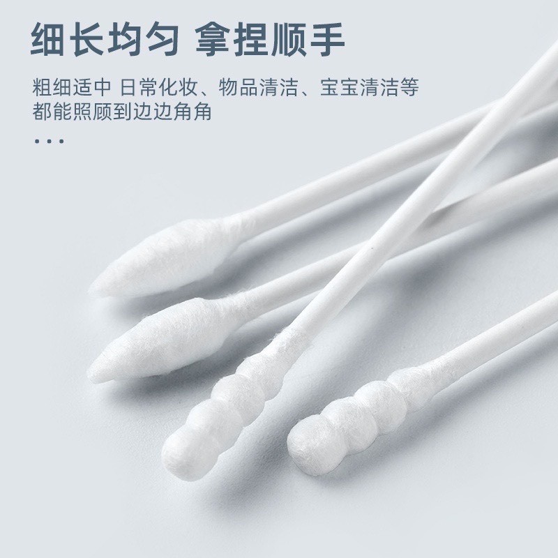 Hộp Tăm Bông 2 Đầu - Mỗi hộp 200 Cái Siêuu To Dùng Cả Năm Không Hết ạ Cotton Tiệt Trùng Chất