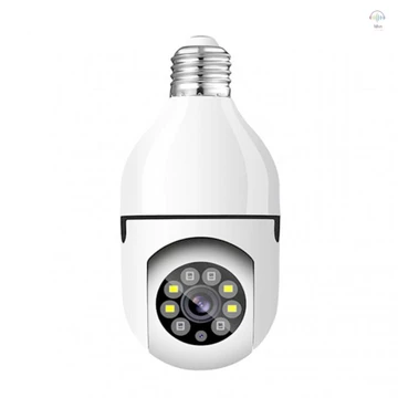 Camera bóng đèn toàn cảnh WiFi 360 Camera an ninh 1080P với WiFi 2.4GHz Xem toàn cảnh 360 độ Camera giám sát gia đình không dây Tầm nhìn ban đêm Âm thanh hai chiều Phát hiện chuyển động thông minh