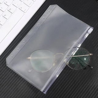 YSANH 6 Túi Chất Kết Dính 6 Lỗ, Túi Chất Kết Dính Dây Kéo PVC A6, Túi Hóa Đơn Chống Thấm Nước Trong Suốt Tiết Kiệm Thử Thách Túi Chất Kết Dính