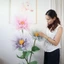 Hoa mẫu đơn nhân tạo PYCOU, Cánh hoa lông tơ nhiều lớp ngoài trời Đầu hoa lớn, Màn hình sàn hoa giả lụa 40 / 50cm