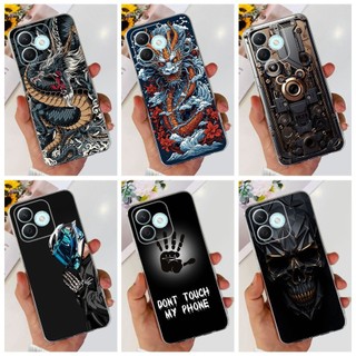 Ốp lưng Honor X60i HonorX60i X 60i 5G LYN-AN00 2024 Vỏ điện thoại TPU silicon mềm họa tiết rồng mát mẻ