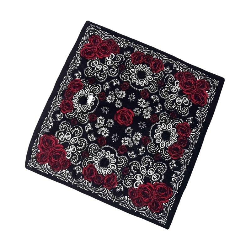 Vic 21 Hoa Hồng Họa Tiết Bandana Đầu Khăn Cho Nữ Vuông Turban Đầu Khăn Punk Đầu Quấn Đầu Mũ Nón
