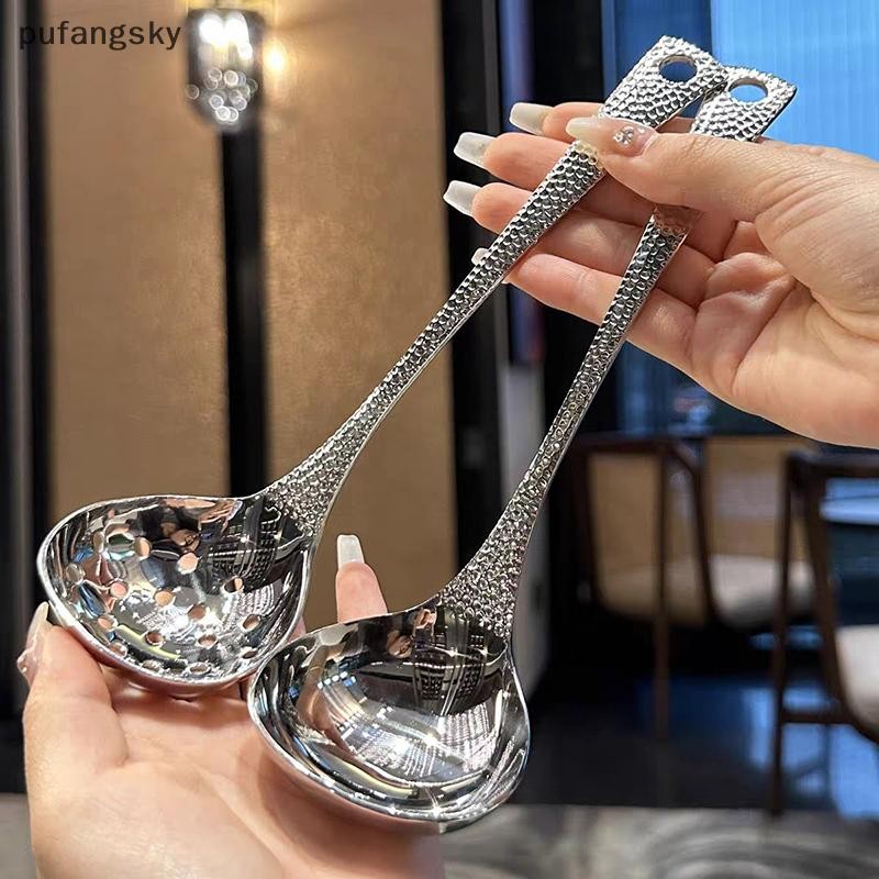 Pusky Thìa Canh Inox Làm Sâu Thìa Dung Tích Lớn Gương Bạc Đánh Bóng Flatware Súp Cơm Nhà Bếp Bộ Đồ Ăn VN