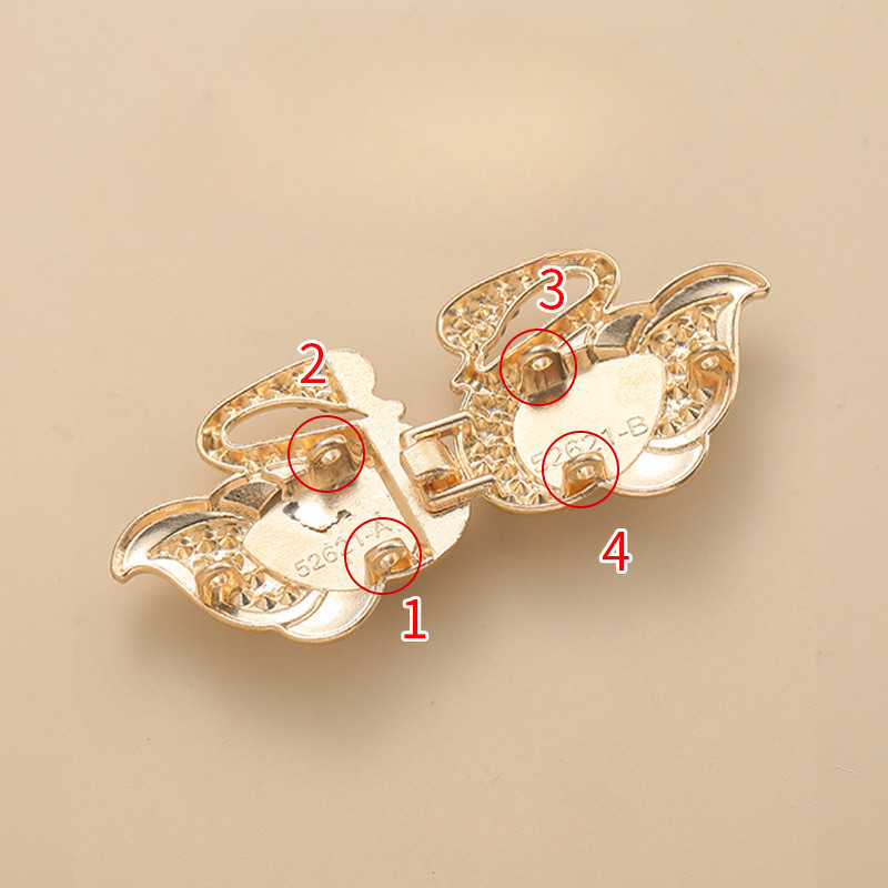 Handmade DIY Kim Loại Zircon Khóa Đĩa Cài Đặt Đơn Giản Khóa Thời Trang Áo Gió Nút Quần Áo Phụ Kiện