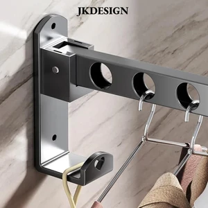 Móc treo tường JKDESIGN gấp gọn, móc treo đồ tủ quần áo bằng thép không gỉ bền, có thể thu vào