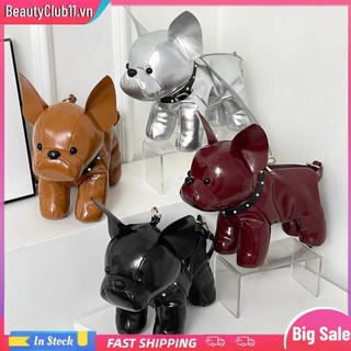 Túi Đeo Vai Nam Nữ Hình Bulldog Túi Đeo Ngang Túi Da PU Cho Du Lịch