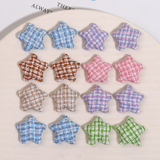 Phong cách Hàn Quốc, vải cotton lanh tươi mát, miếng vá nút ngôi sao năm cánh, phụ kiện tóc DIY cho phụ nữ