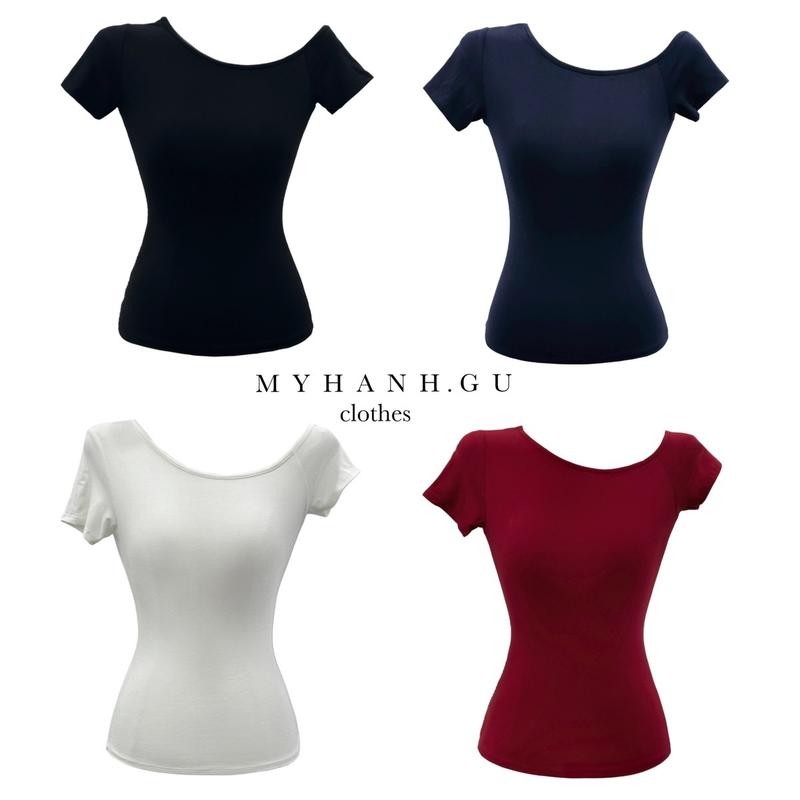 Áo thun ôm lệch vai 1 bên tay ngắn basic đơn giản dễ mặc ( 0A15) -MYHANH.GU