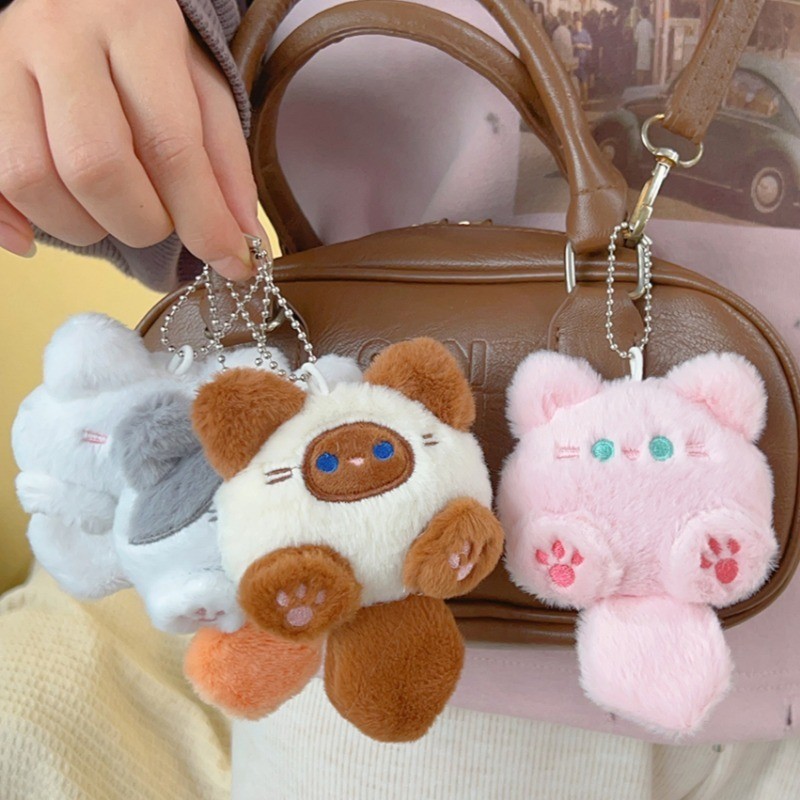[Đặc sắc] Móc khóa mèo sang trọng dễ thương - Phụ kiện treo Kawaii - Bùa búp bê sang trọng bằng điện thoại - Đồ trang trí túi - Đồ trang trí treo móc khóa - Quà sinh nhật cho trẻ em