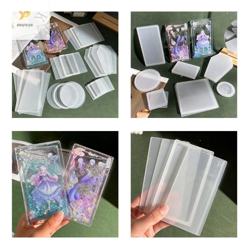 Ppy DIY Quicksand Trống Thẻ Gạch Trong Suốt Tấm Acrylic Trống Khuôn Cát Cát