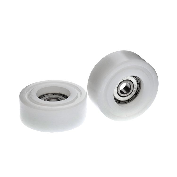 Vòng bi lăn bánh phẳng thụ động Bánh xe nhỏ Cửa sổ trưng bày bằng cao su POM Nylon Vòng bi bọc nhựa Hướng dẫn ròng rọc Bánh xe trục AF