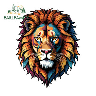 EARLFAMILY Lion Head Graffiti Phim Hoạt Hình Dán Xe Máy Ván Trượt Điều Hòa Không Khí Đề Can Thời Trang Chống Trầy Xước Phụ Kiện Xe Hơi