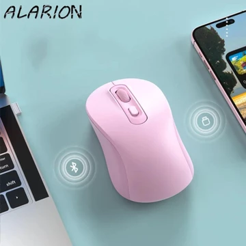 Chuột không dây ALARION Macaron, Chuột không dây công thái học 2.4GHz không ồn ào, Chuột không dây dễ thương 1600DPI Nhẹ di động đầy màu sắc Miếng lót chuột không dây Máy tính xách tay PC