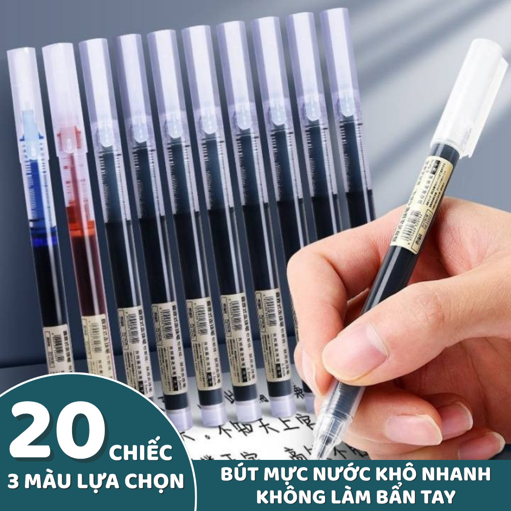 Bút Gel Ống Mực Nước Lớn Muji Mực Nhanh Khô Ngòi 0.5mm Bút Bi Nước Học Tiếng Trung