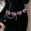 Dây thắt lưng OUSXA, Dây đeo bụng kim loại cá tính, Dây đai phụ kiện thắt lưng có thể điều chỉnh tiên tiến thời trang dành cho nữ