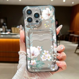 Ốp Lưng Hoa Đen Trắng Sang Trọng Cho Samsung Galaxy A71 A51 A42 A12 M12 A21S A50 A50S A30S A20 A30 Túi Đựng Thẻ Ví TPU Vỏ Điện Thoại