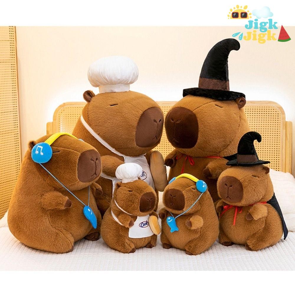 Búp bê nhồi bông sang trọng JIGK 35 / 30CM, Tai nghe Capybara Búp bê sang trọng, Đầu bếp Kawaii Mũ ma thuật Quà tặng Đồ chơi động vật nhồi bông mềm Trẻ em