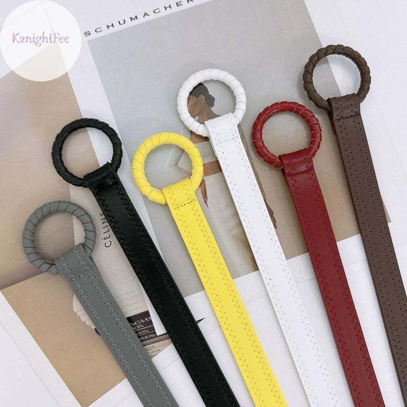 K2nightFee Lỗ Vintage Dây Da Màu Trơn Vintage Trang Trí Thắt Lưng Mỏng Đầm VN