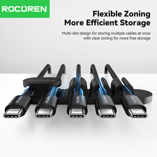 Rocoren Cáp Tổ Chức USB Cuộn Dây Quản Lý Máy Tính Để Bàn Kẹp Cáp Cho Chuột Tai Nghe Silicone Tổ Chức Bảo Vệ