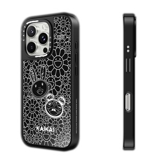 CASECASE X TAKASHI MURAKAMI KaiKai & KiKiChromeCase Vỏ iPhone Gương Đen & Bạc IPhone 16 15 14 13 12 Pro Max Plus Ốp Lưng Cứng Có Hộp Khắc logo
