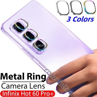 Infinix Hot 60 Pro + Phim bảo vệ camera cho Infinix Hot 60 50 Pro Plus 50Pro + 50i 60i Hot60 4G 5G Mặt sau vòng kim loại trong suốt Kính cường lực Bảo vệ màn hình Camera Phim ống kính