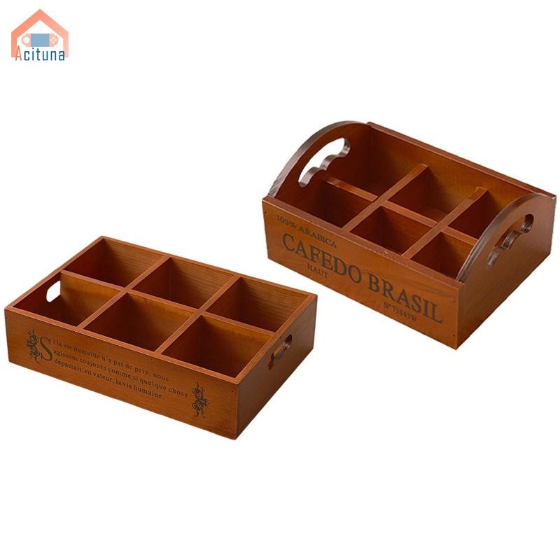 Khay phục vụ chia gỗ có tay cầm cho bàn cà phê nhà bếp Phòng ăn