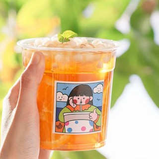 Cùng Phong Cách Bột Đá Dày Đóng Gói Cốc 500ml Dudu Cup Dùng Một Lần Fat Cup Trong Suốt Takeaway Sữa Trà Cốc CX4N