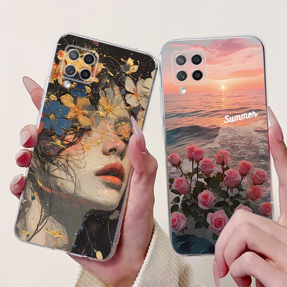 Dành Cho Samsung A42 5G Ốp Lưng SM-A426B Thẩm Mỹ Mèo Dễ Thương Thời Trang Hoa Sơn Ốp lưng Samsung Galaxy A42