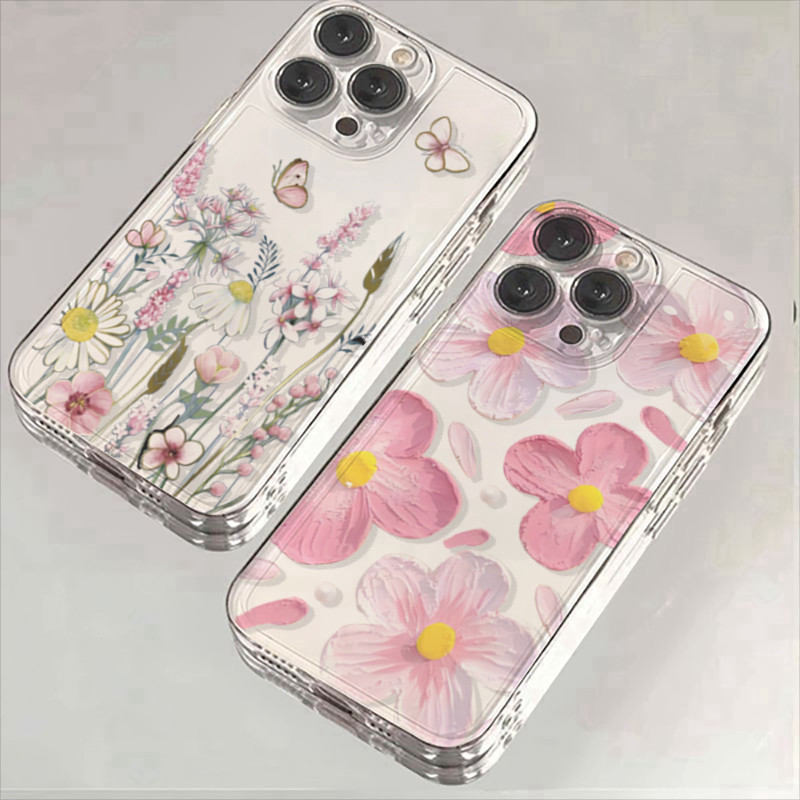 Ốp Điện Thoại Hoa Nhỏ Cho RENO 11F 12F 10 Pro 12 11 Pro 7Z 8Z 5Z 6Z 5 6 5G 2F 2Z Vỏ Y2K Chống Sốc Trong Suốt Mềm Silicone Trong Suốt