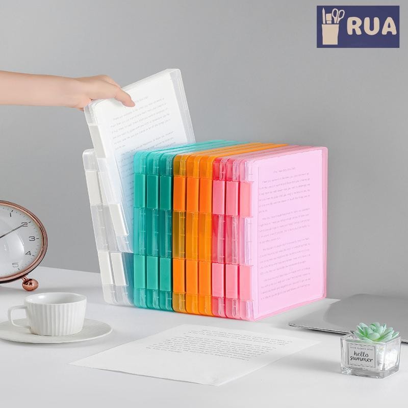 RUA 1 Hộp Tập Tin Di Động Nhiều Lớp, Hộp Tập Tin Trong Suốt Di Động, Hộp Tập Tin PP Nhựa A4, Hộp Bảo Quản Hợp Đồng Chống Thấm Nước Mới