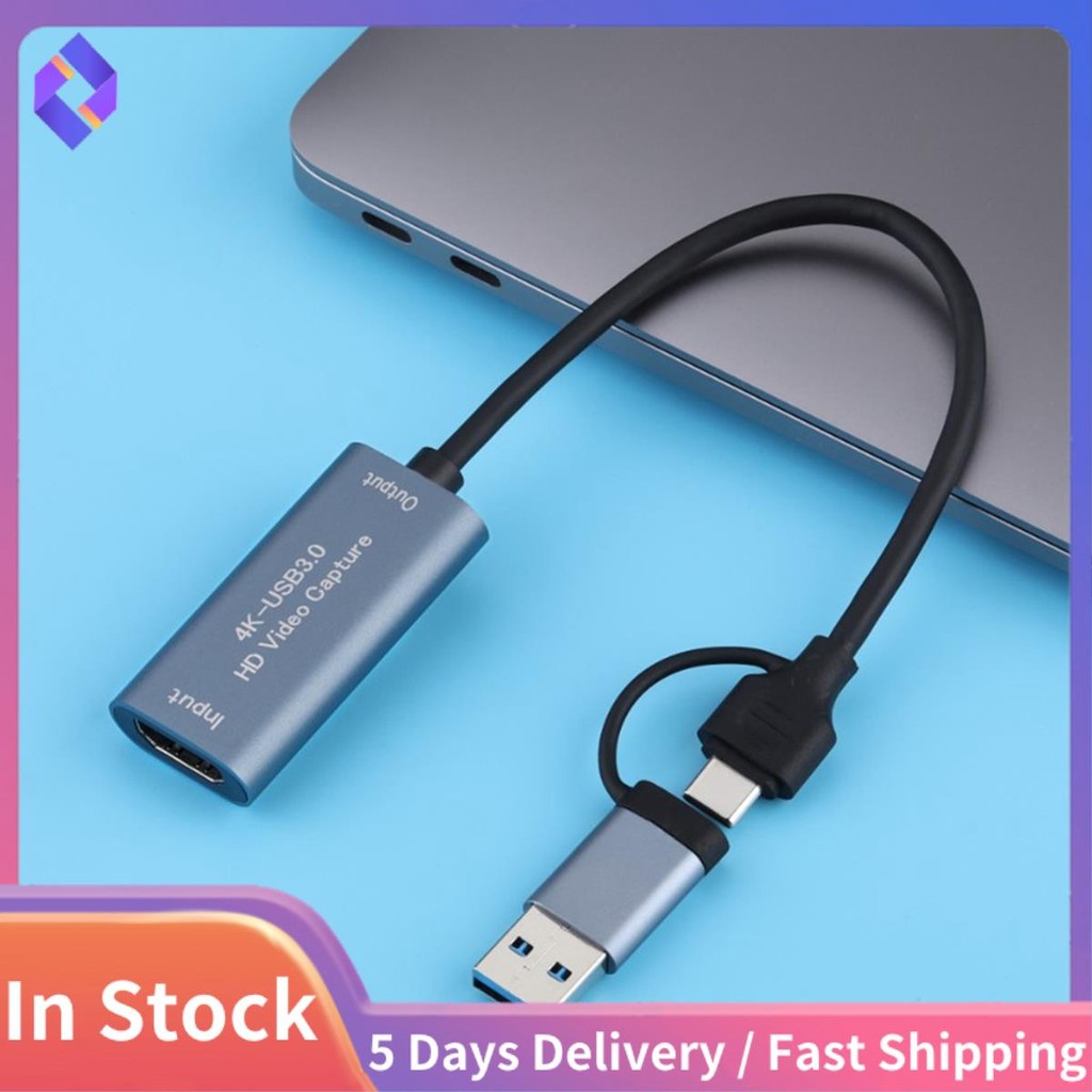 Thẻ ghi video Thẻ ghi trò chơi video 4K - Tương thích với USB Type C để chơi Game Phát trực tiếp